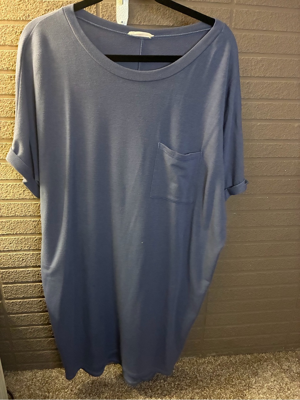 AXIS Los Angeles Blue Oversized T-Shirt Dress Tunic Size L Pocket